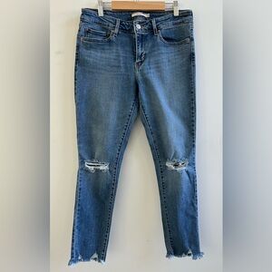 Levi’s 711 Classic Blue Distressed Women's Skinny Jeans Size:29